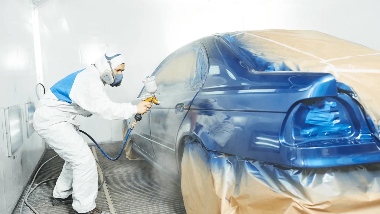 Paint booth body repair and refinishing work